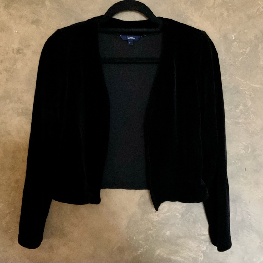 Vintage 90s Y2K Reitmans Stretch Velvet Cropped Bolero Jacket